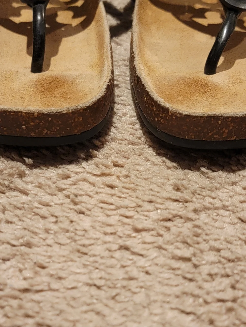 Tory Burch Miller Cloud Cork Sandals Black Patent Size 7.5